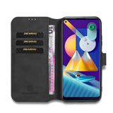 Samsung Galaxy M11 DG.MING Retro Læder Flip Cover m. Kortholder - Sort