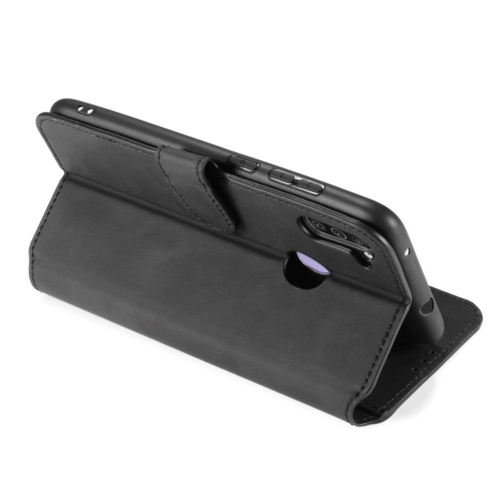 Samsung Galaxy M11 DG.MING Retro Læder Flip Cover m. Kortholder - Sort