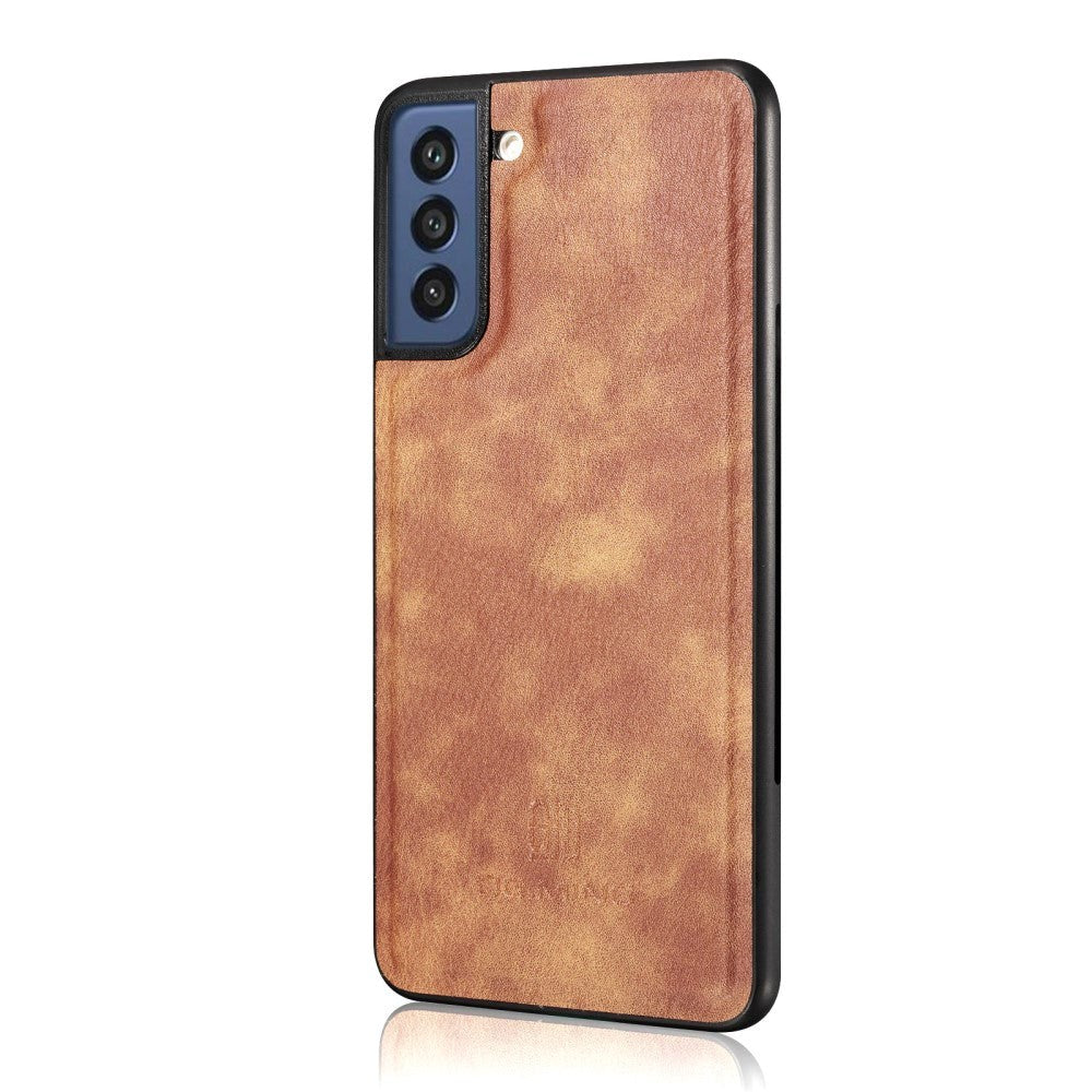 DG.MING 2 in 1 Samsung Galaxy S21 FE (5G) Retro Læder Split Cover m. Pung - Brun