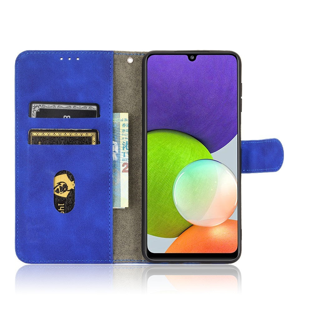 EIDERWOOD - Samsung Galaxy A22 (4G) - Kunstlæder Flip Cover m. Kortholder & Ståfunktion - Blå