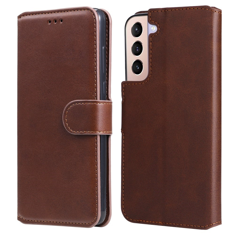 EIDERWOOD - Samsung Galaxy S22+ (Plus) Kunstlæder Flip Cover m. Kortholder & Ståfunktion - Brun