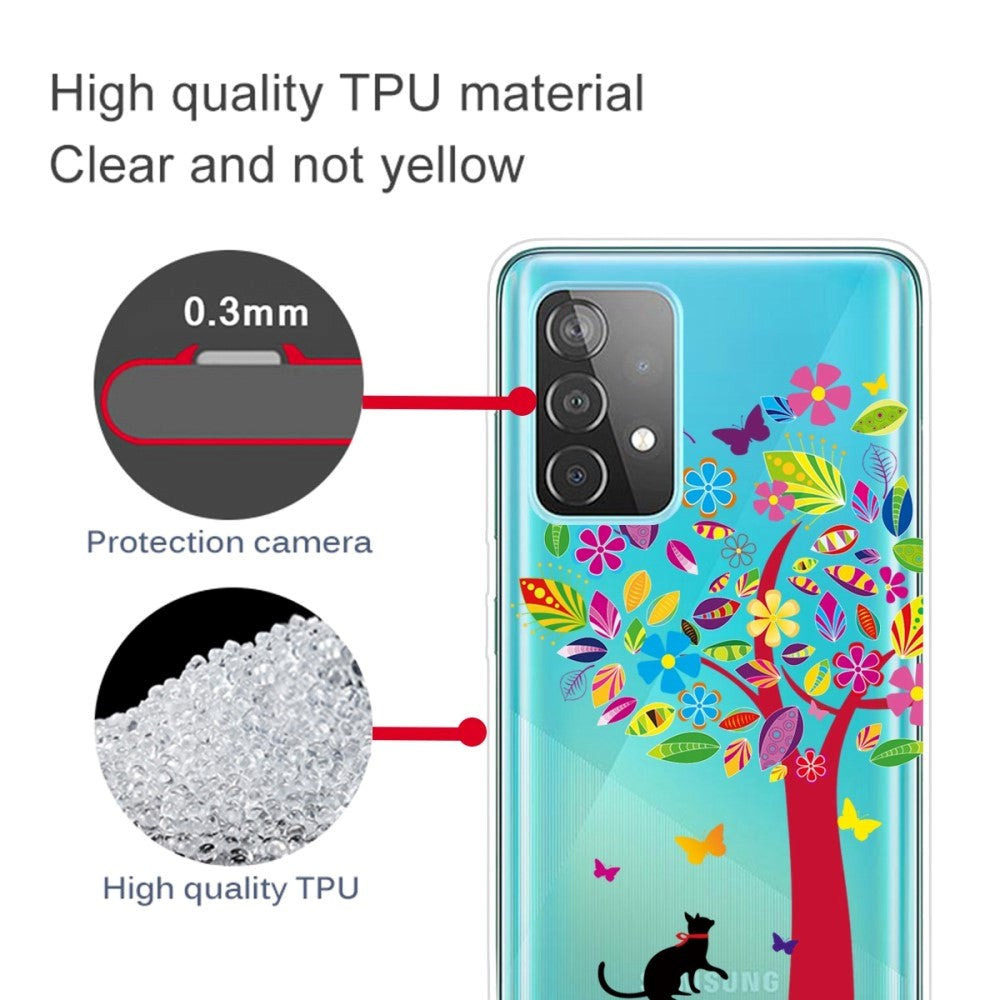 Samsung Galaxy A23 / A23 (5G) Fleksibelt Mobil Cover i TPU Plast - Kat og Træ