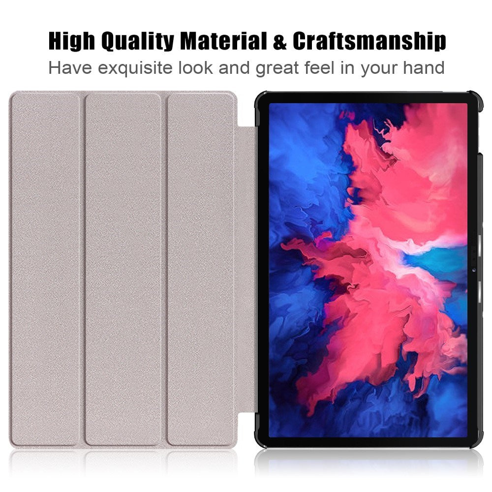 Lenovo Tab P11 / P11 (5G) / P11 Plus Flip Cover m. Tri-fold og Vågeblus - Grøn
