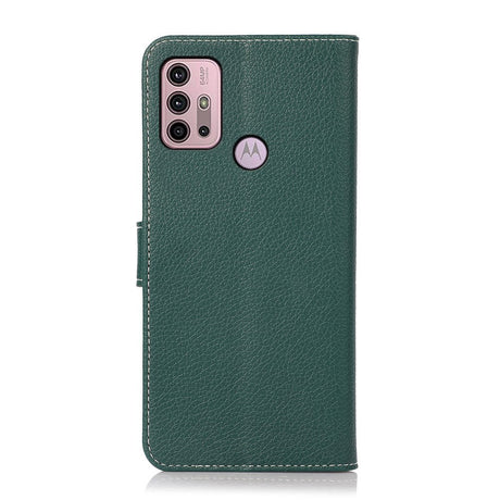 Motorola Moto G10 / G20 / G30 Litchi Læder Flip Cover m. Pung - Sort