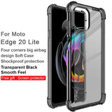 Motorola Edge 20 Lite IMAK Shock Resistant Cover m. Beskyttelsesfilm - Sort / Gennemsigtig