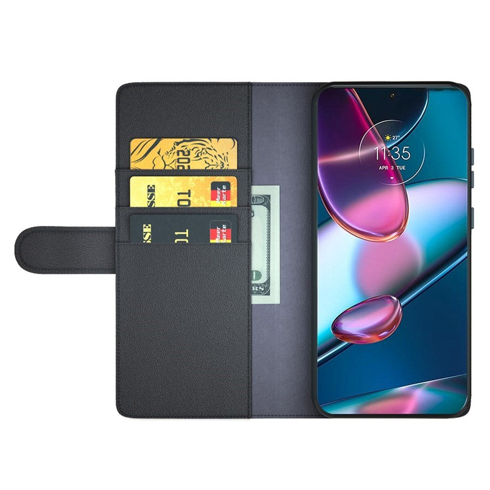 EIDERWOOD Motorola Edge 30 Pro Læder Mobil Cover m. Kortholder - Sort