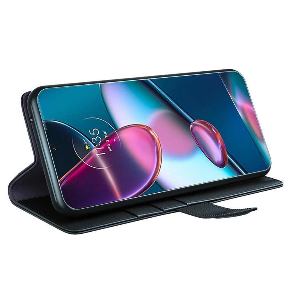 EIDERWOOD Motorola Edge 30 Pro Læder Mobil Cover m. Kortholder - Sort