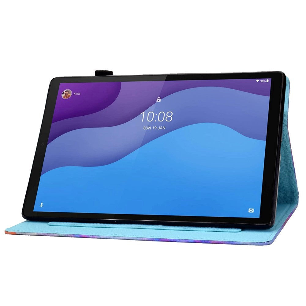 Lenovo Tab M10 (3. Gen) 10.1" (TB-328F/TB-328X) Flip Cover m. Kortholder & Ståfunktion - Farverigt Mønster