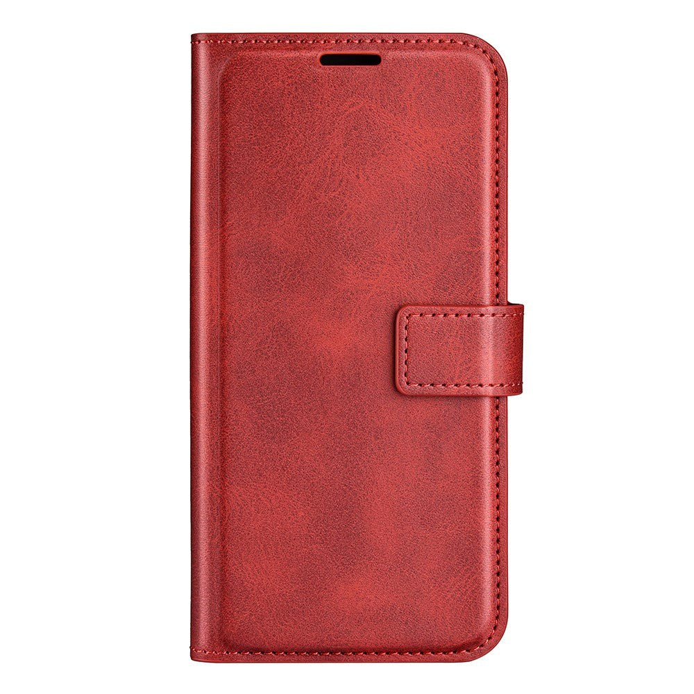 Xiaomi Redmi Note 11 Pro+ (Plus) Læder Flip Mobil Cover m. Kortholder & Magnetisk Åbne/Lukke Funktion - Rød