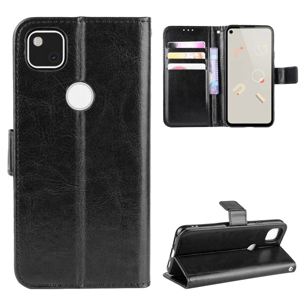 EIDERWOOD Google Pixel 4a Læder Mobil Cover m. Pung & Strop - Sort