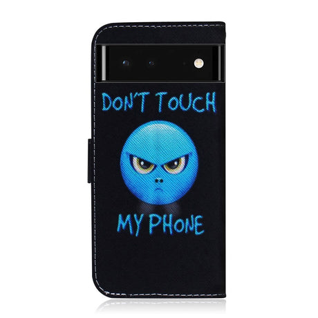 Google Pixel 6 Læder Mobil Cover m. Pung & Print - Don't Touch My Phone