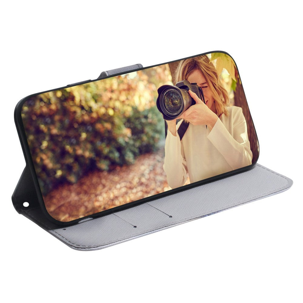 Google Pixel 6 Pro Læder Mobil Cover m. Pung & Print - Ulv