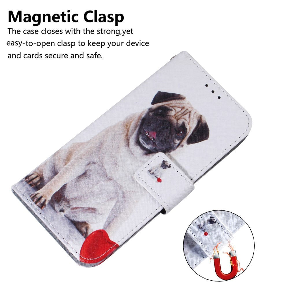 Google Pixel 6 Pro Læder Mobil Cover m. Pung & Print - Hund