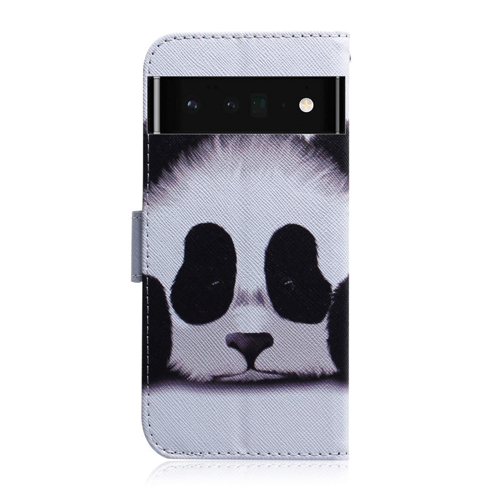 Google Pixel 6 Pro Læder Mobil Cover m. Pung & Print - Panda