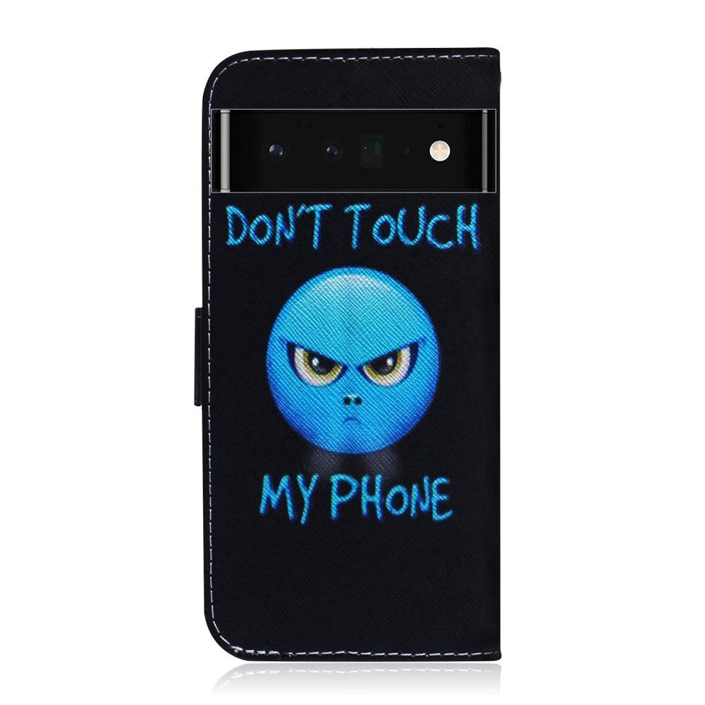 Google Pixel 6 Pro Læder Mobil Cover m. Pung & Print - "Don't Touch My Phone"