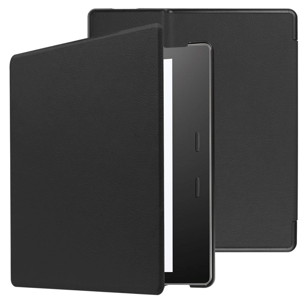 Amazon Kindle Oasis 3 10th Generation (2019) Læder Kindle Cover m. Vågeblus Funktion - Sort