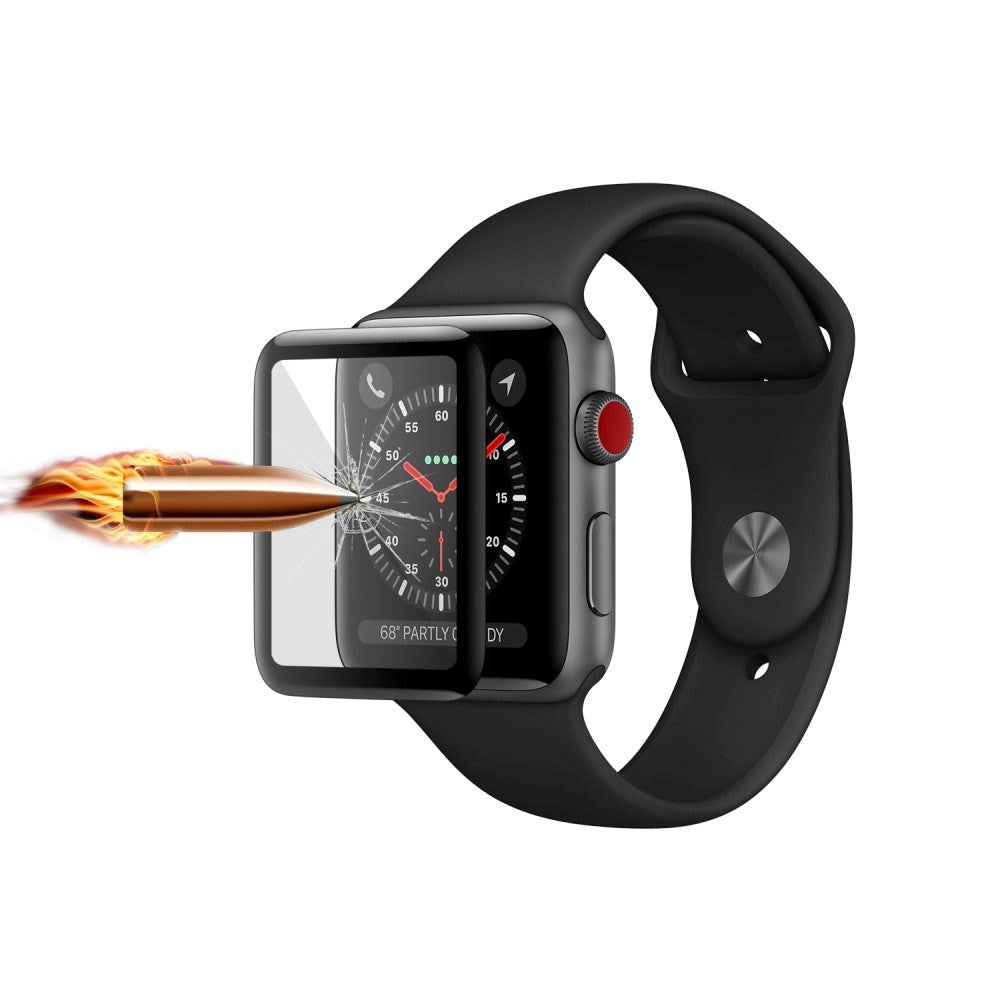 Apple Watch 3 / 2 / 1 (38mm) Full-Fit - Skærmbeskyttelse - Sort Kant