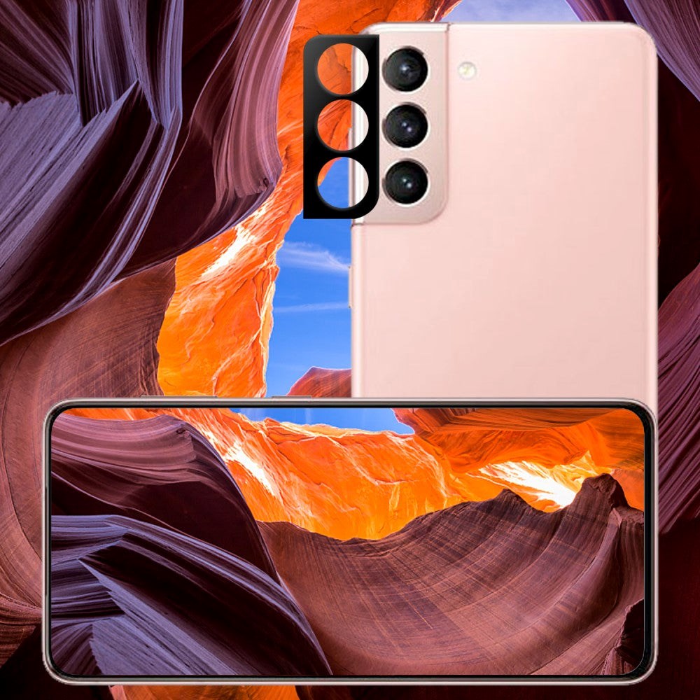 Samsung Galaxy S21 Sort Kantet Beskyttelsesglas til Kameralinse
