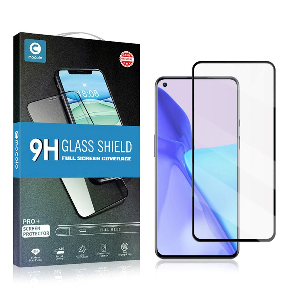 OnePlus 9 MOCOLO Hærdet Glas m. Sort Ramme - Full Fit