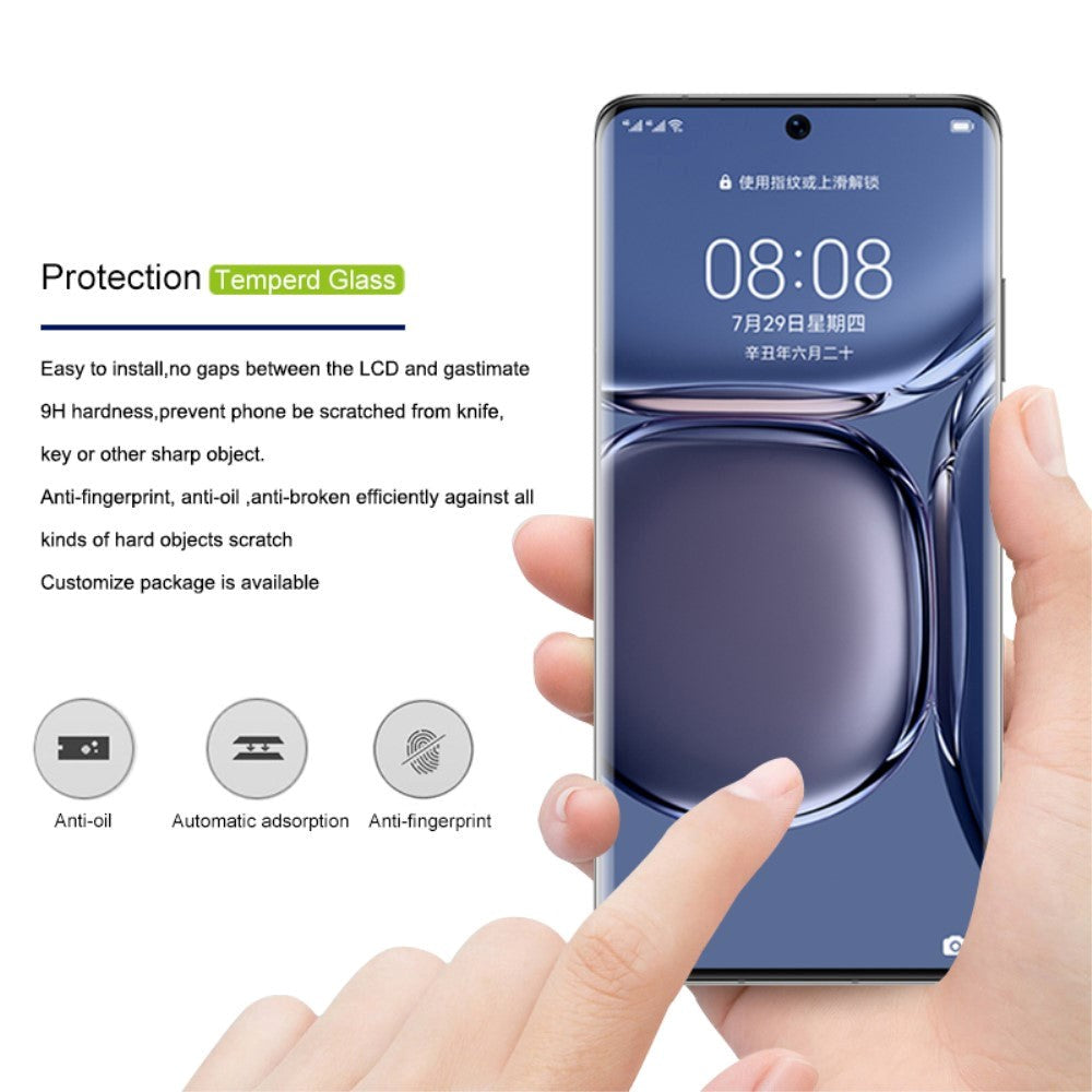 MOCOLO Huawei P50 Pro Hærdet Glas - Full-fit - Sort Kant