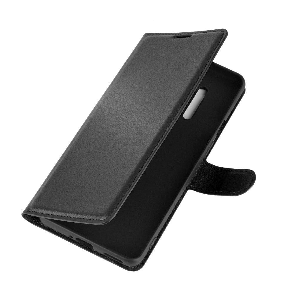 OnePlus 8 Pro Litchi Læder Mobil Cover m. Pung - Sort