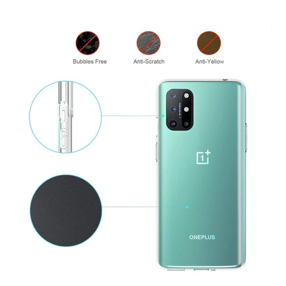 OnePlus 8 Pro Fleksibelt Plastik Bagside Cover - Gennemsigtig