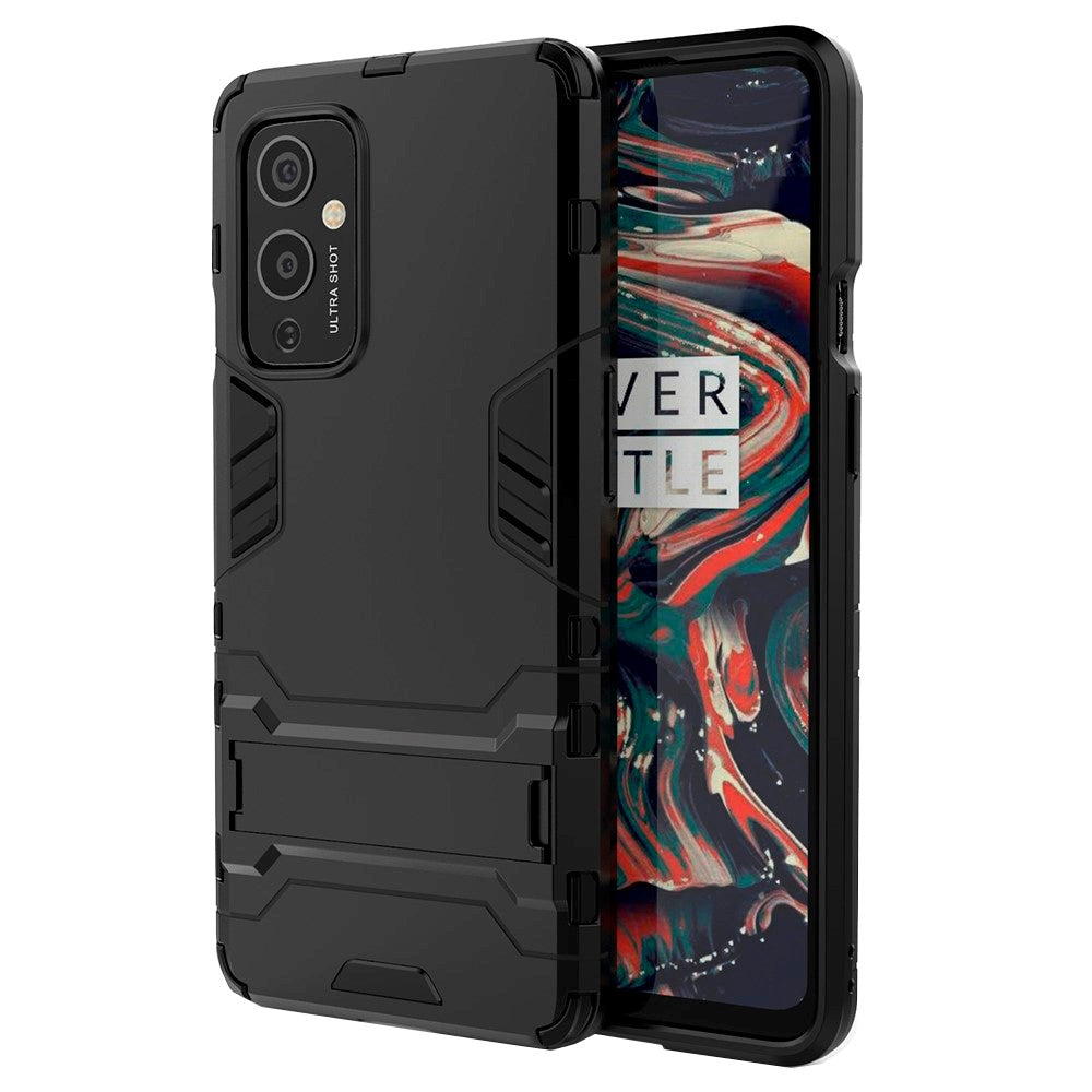 Oneplus 9 Hybrid Håndværker Bagside Mobil Cover m. Kickstand - Sort