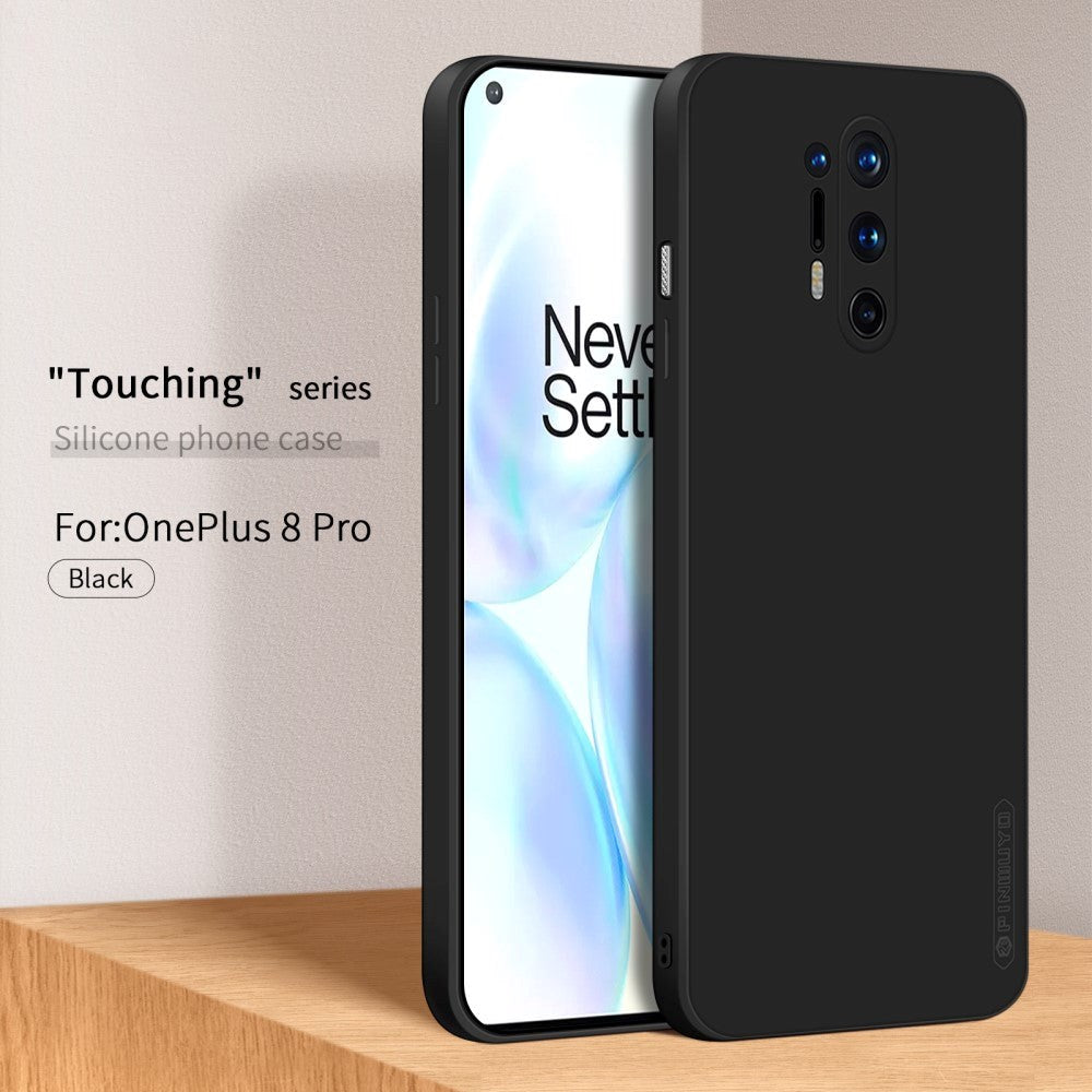 Pinwuyo OnePlus 8 Pro Silikone Bagside Cover - Sort