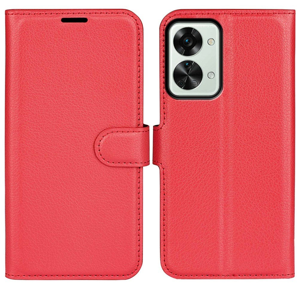 EIDERWOOD - OnePlus Nord 2T (5G) - Kunstlæder Flip Cover m. Kortholder & Ståfunktion - Rød