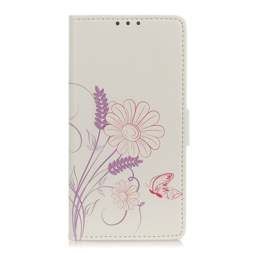 Nokia 5.3 Læder Cover m. Kortholder - Blomster og sommerfugl