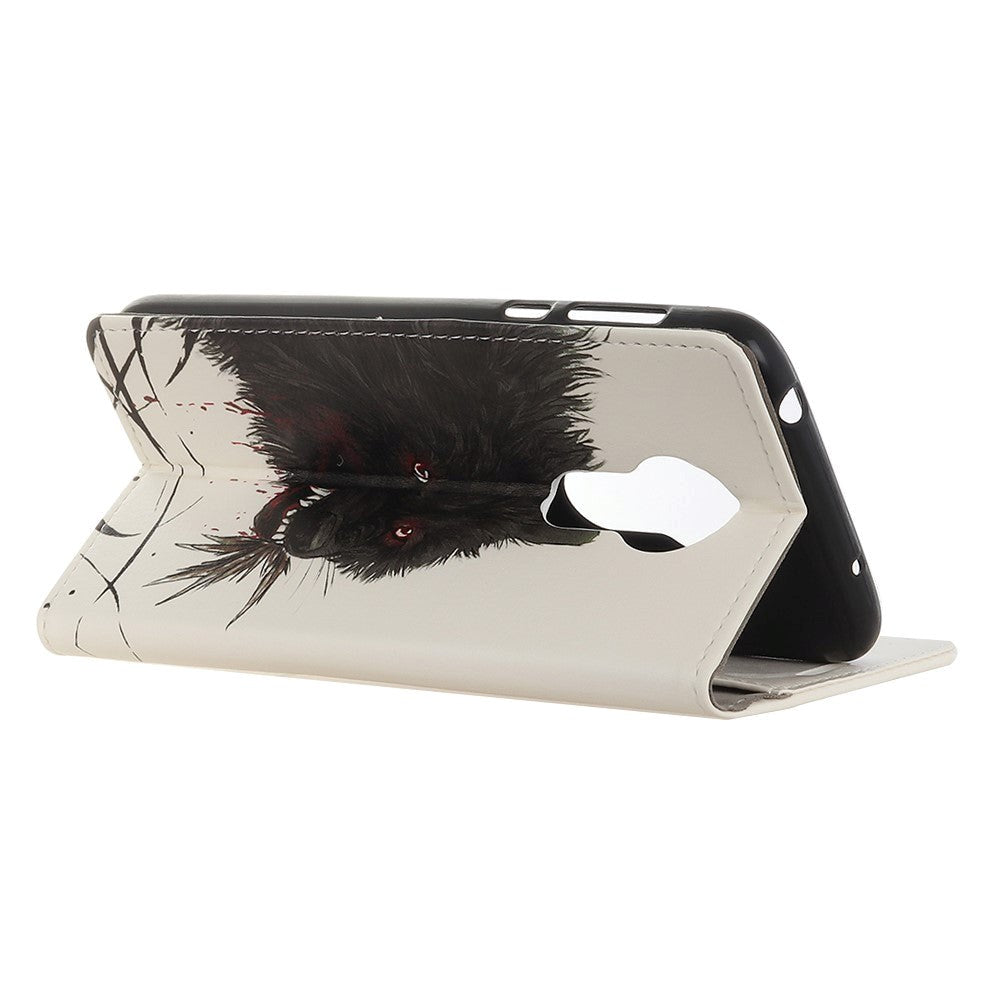 Nokia 5.3 Læder Cover m. Kortholder - Blodig Ulv