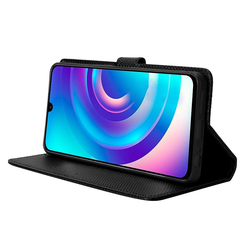 TCL 30 (4G/5G) / 30+ Læder Mobil Cover m. Diamant Tekstur - Sort