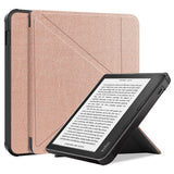 Kobo Libra 2 Origami Kunstlæder Tablet Cover m. Ståfunktion - Rose Gold