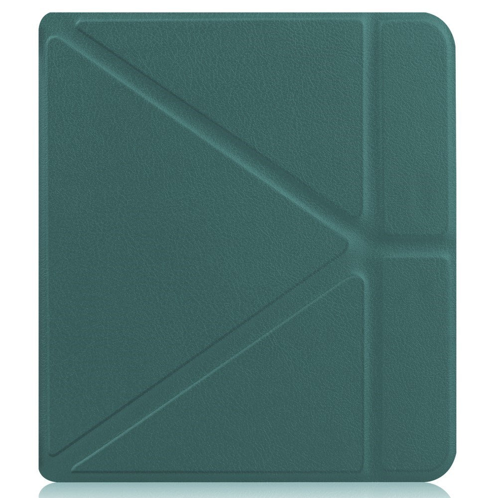 Kobo Libra 2 Origami Kunstlæder Tablet Cover m. Ståfunktion - Grøn