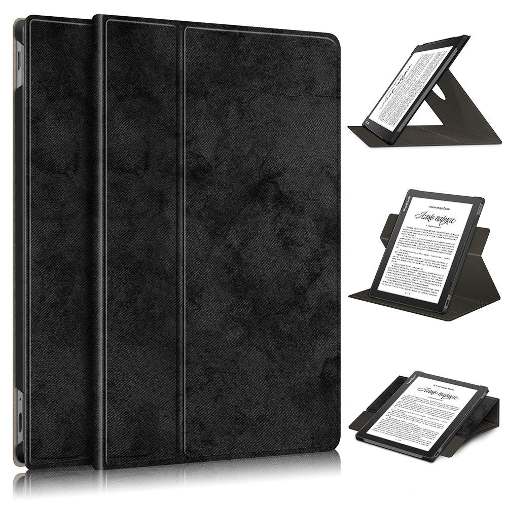 EIDERWOOD PocketBook InkPad Lite E-Reader Læder Cover m. 360 Graders Ståfunktion & Penholder - Sort
