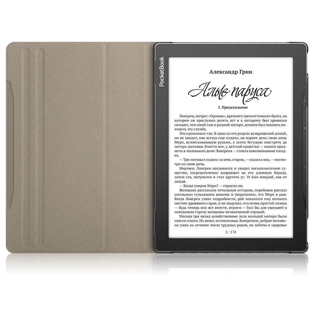 EIDERWOOD PocketBook InkPad Lite E-Reader Læder Cover m. 360 Graders Ståfunktion & Penholder - Grå