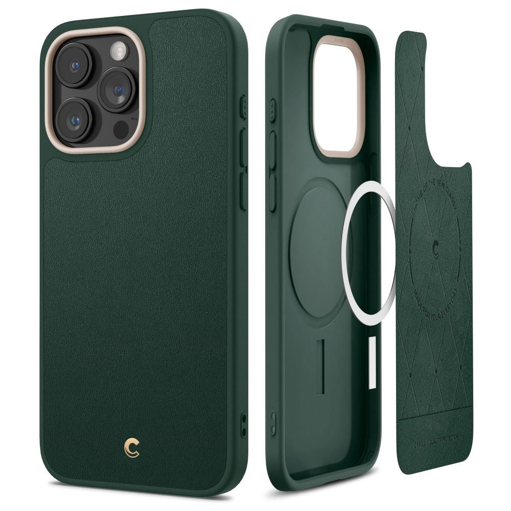 Cyrill iPhone 15 Pro Max Kajuk Mag Hybrid Bagside Cover m. Strop - MagSafe Kompatibel - Forest Green