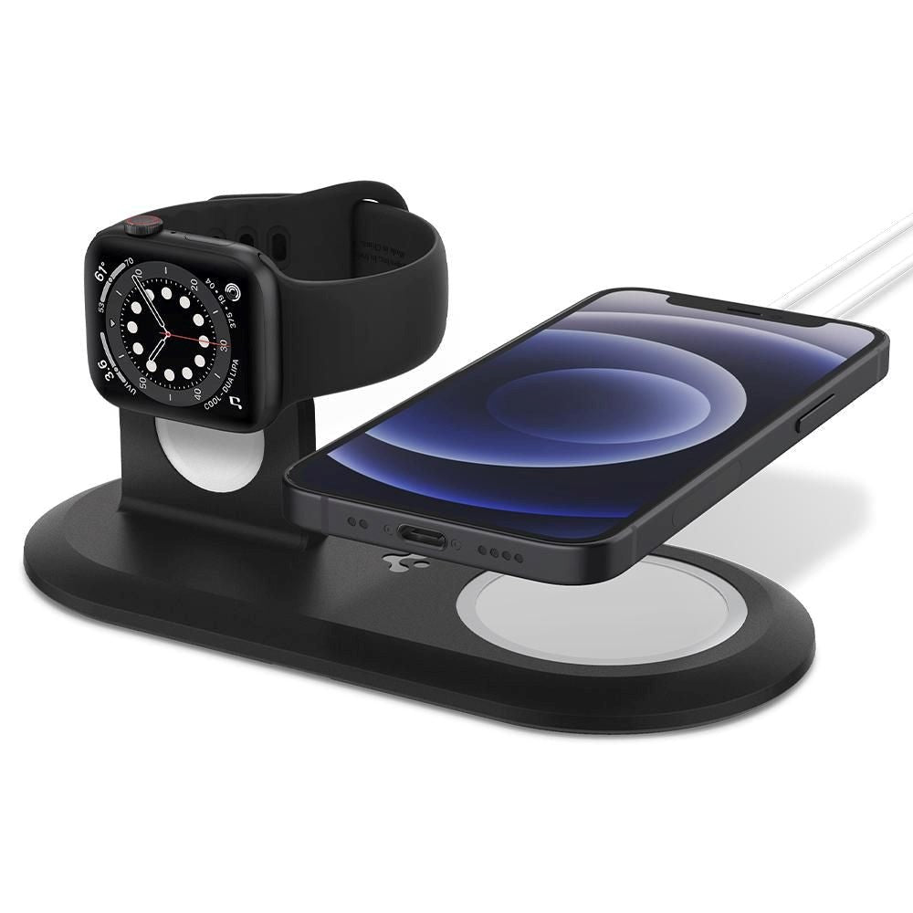 Spigen 2-i-1 MagFit Duo Apple Watch & Apple Magsafe Dock - Sort