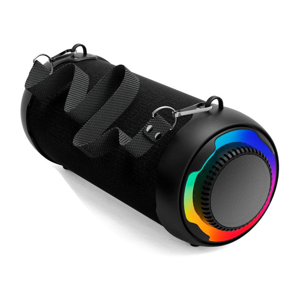 Denver Bærbar Trådløs Bluetooth Højtaler m. RGB-Lys & Bærestrop - Sort