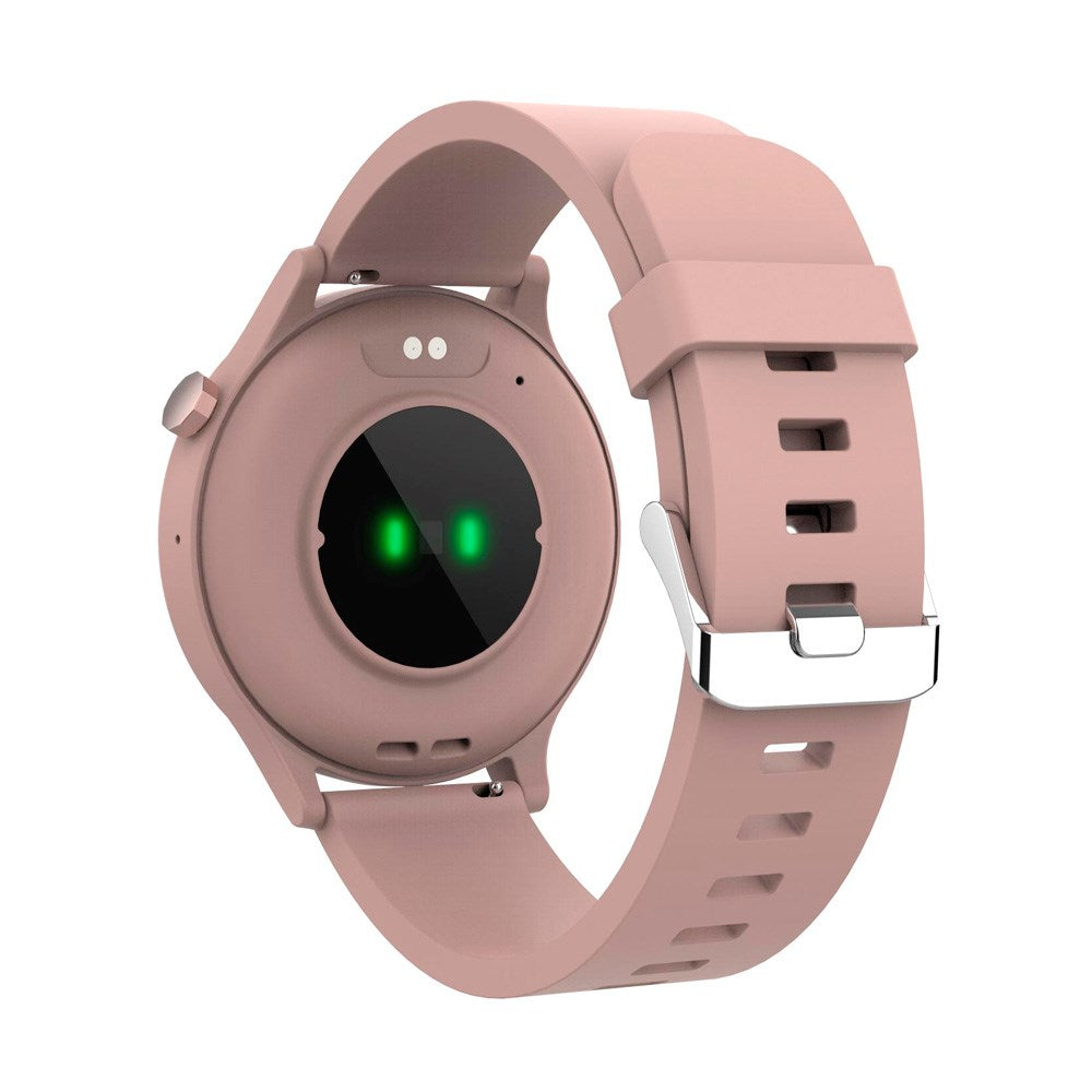 Denver SWC-338 Bluetooth Smartwatch med Sundhedssporing og Stemmekontrol - Lyserød