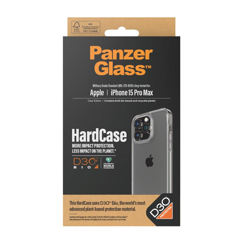 PanzerGlass iPhone 15 Pro Max Bagside Cover D3O Bio HardCase - Gennemsigtig