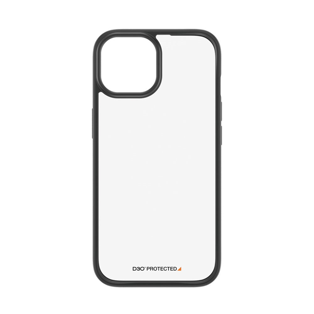 PanzerGlass iPhone 15 Bagside Cover D3O Bio ClearCase - Sort Kant