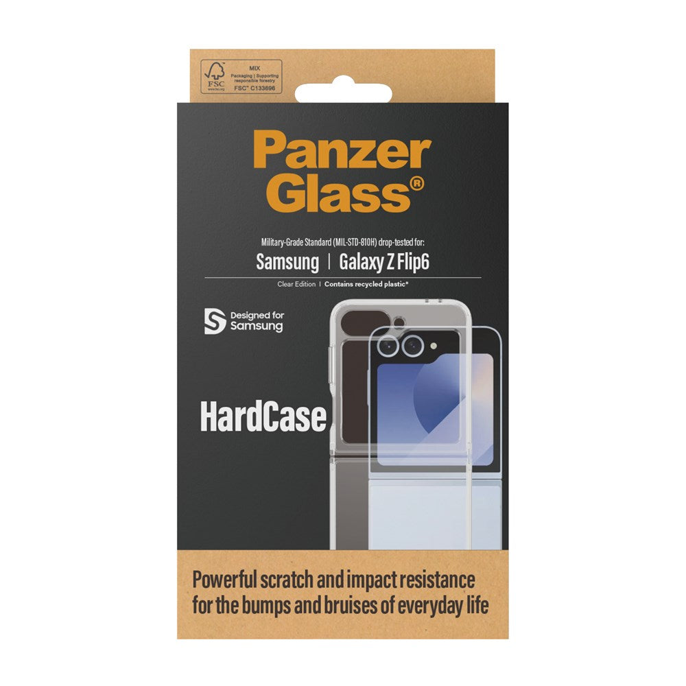PanzerGlass Samsung Galaxy Z Flip7 FE / Flip6 Bagside Cover HardCase Antibakteriel - Gennemsigtig