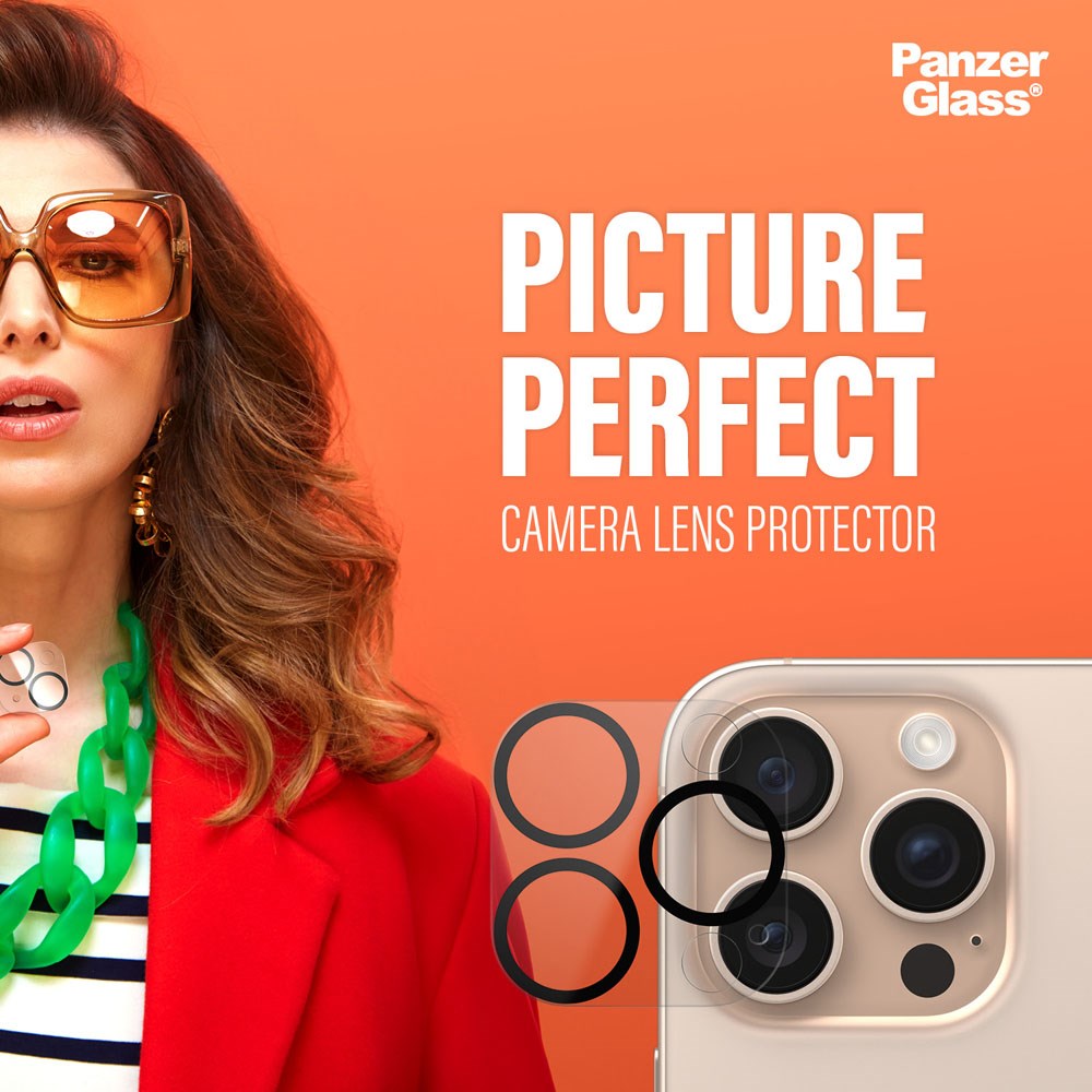 PanzerGlass iPhone 16 Pro / 16 Pro Max PicturePerfect - Kamerabeskyttelse - Gennemsigtig / Sort