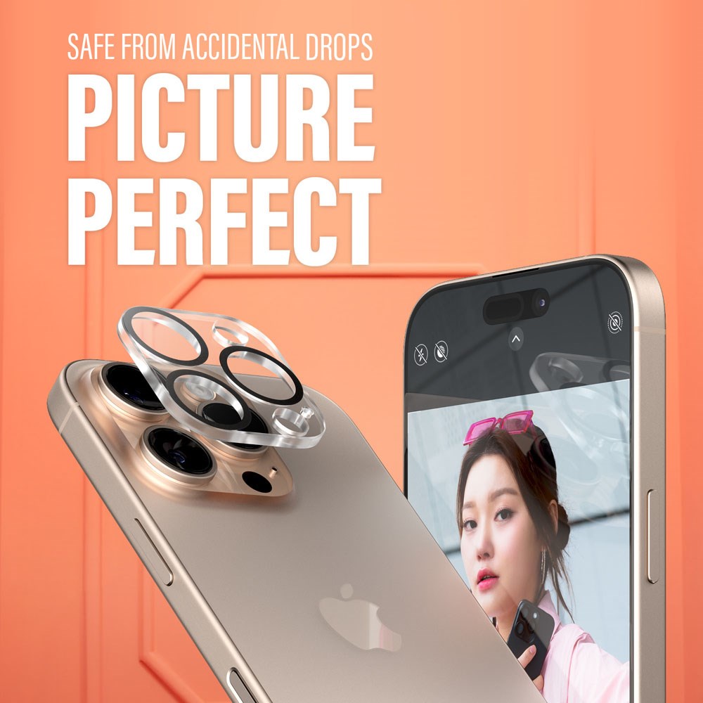 PanzerGlass iPhone 16 Pro / 16 Pro Max PicturePerfect - Kamerabeskyttelse - Gennemsigtig / Sort