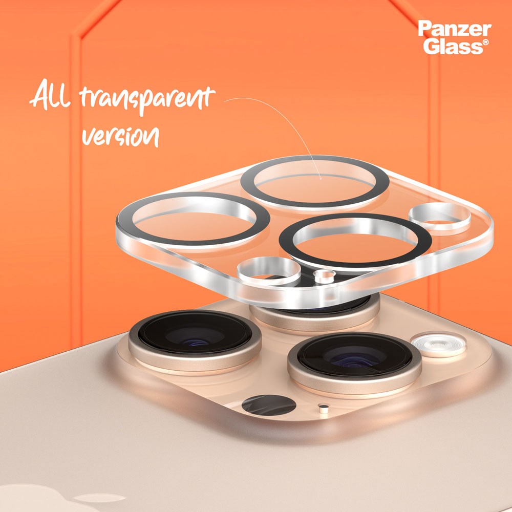 PanzerGlass iPhone 16 Pro / 16 Pro Max PicturePerfect - Kamerabeskyttelse - Gennemsigtig / Sort