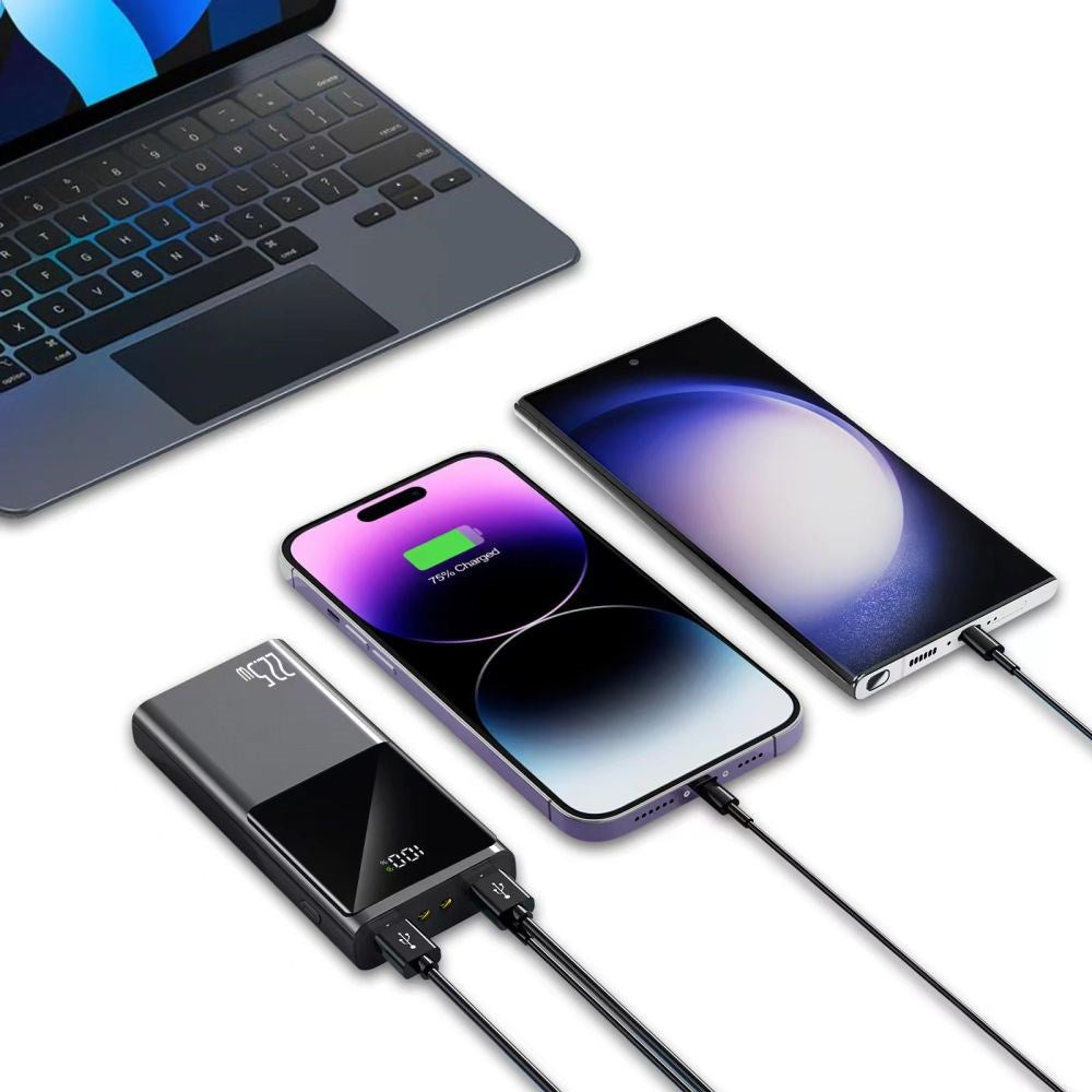 Tech-Protect 20.000 mAh Powerbank 22.5W - 2 x USB-A / 1 x USB-C - Grå