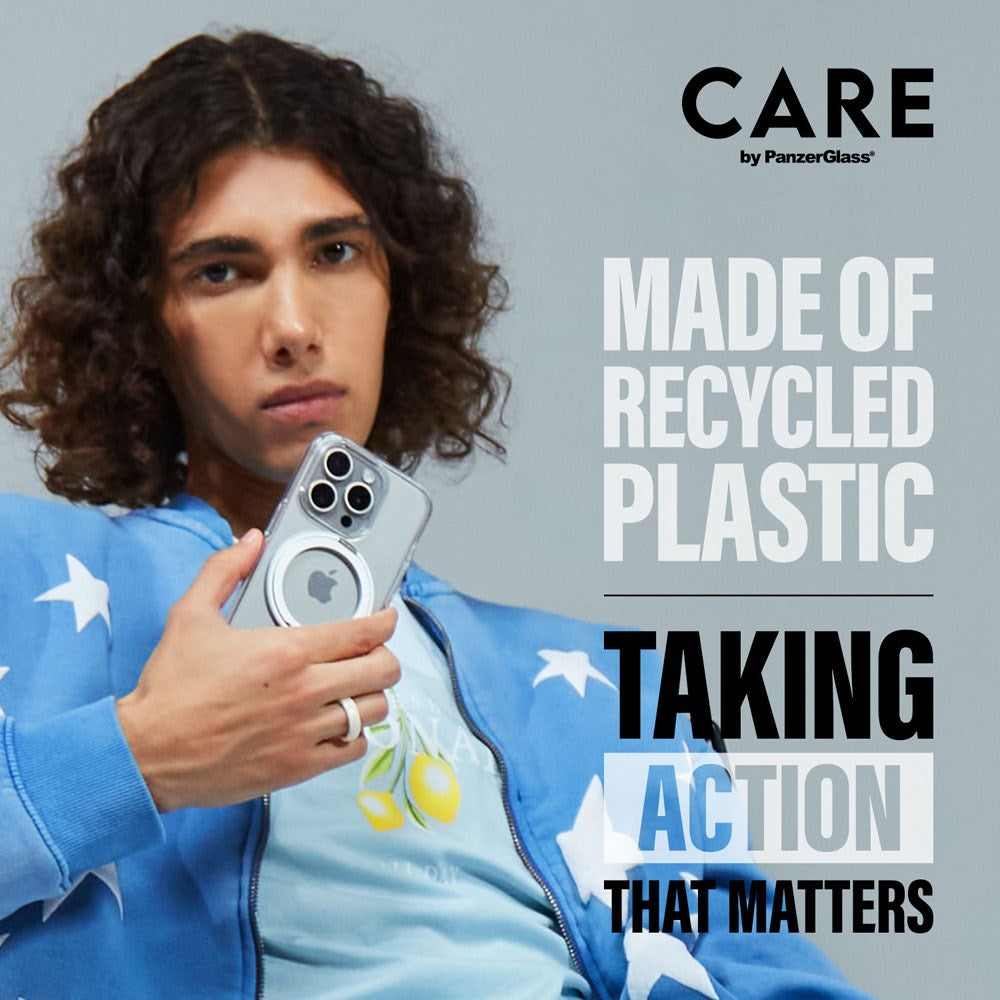 iPhone 16 Pro Max CARE by PanzerGlass Feature Kickstand Case - MagSafe Kompatibel - Transparent / Black