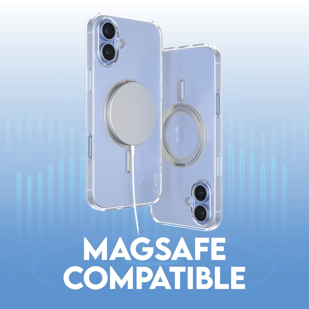 iPhone 16 Plus CARE by PanzerGlass Feature Kickstand Case - MagSafe Kompatibel - Transparent / Silver