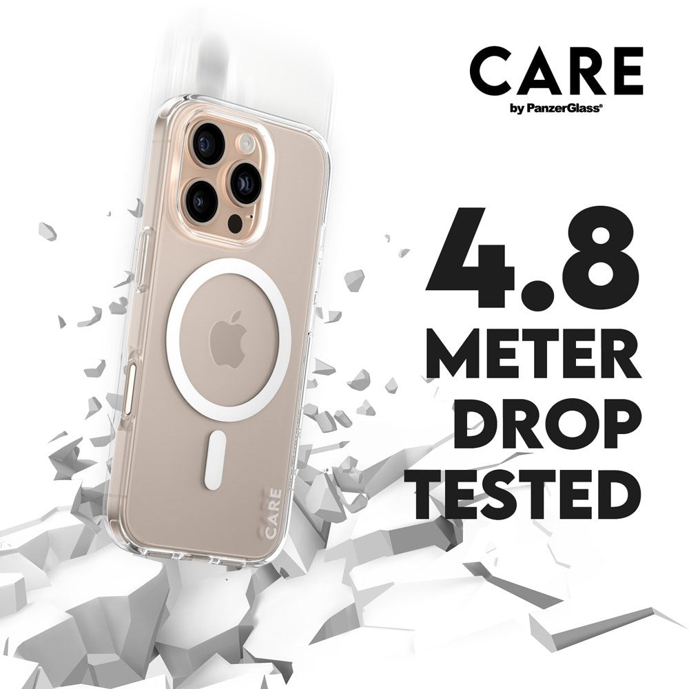 iPhone 16 Pro CARE by PanzerGlass FLAGSHIP Urban Combat Case - MagSafe Kompatibel - Transparent / White